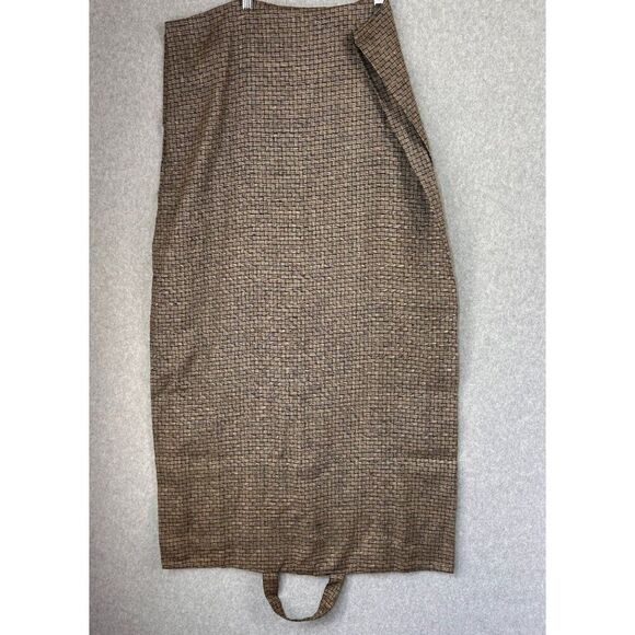FLAX Linen Garment Bag Warm Weave Travel Storage Handle Button Brown Black Brown - Picture 1 of 12